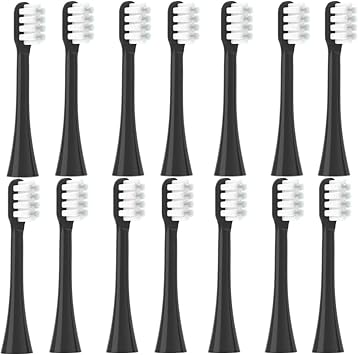 Compatible for SOOCAS - 14PCS Replacement Toothbrush Heads, Fit X3S/X3U/X3Pro/D2/D3S/D5, Soft Bristle Nozzles14 Black- Soft