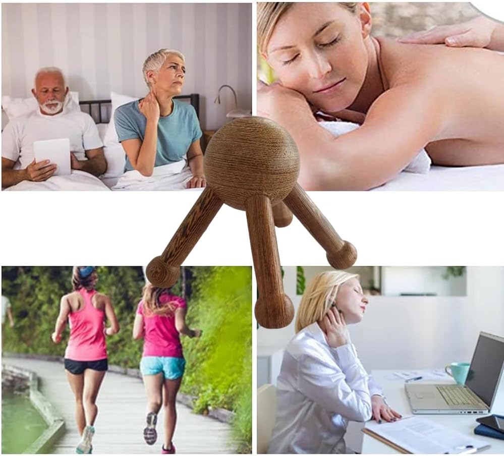 Wooden Trigger Point Massage Tool,Spider Shape 5 Legs Massager,Scalp Massager Scraping Tool for Back,Neck,Shoulder and More - Image 5