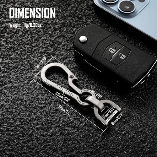 KeyUnity Titanium EDC Keychain Clip with Bottle Opener,Quick Release Carabiner Key Ring Holder for Men,(KM14SW) - Image 2
