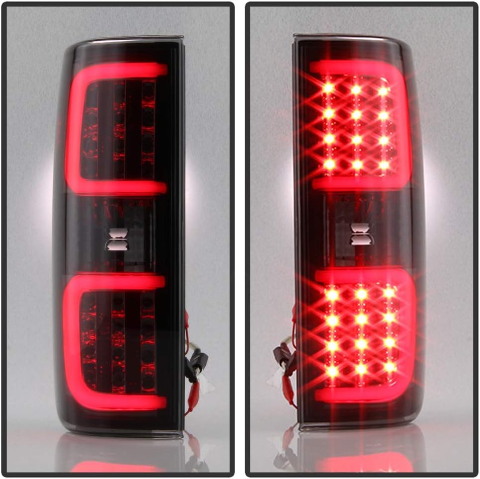 ACANII - For 2009-2014 Ford F150 Pickup Truck Smoked Lens LED Pyro Tube Style Tail Lights Brake Lamps Set Left+Right