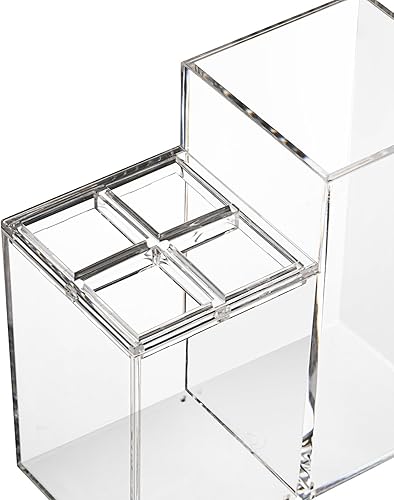 Miniatura 7 de Soporte pequeño para cepillos de dientes para baño, almacenamiento de brochas de maquillaje, 5 ranuras de acrílico transparente, accesorios de baño,