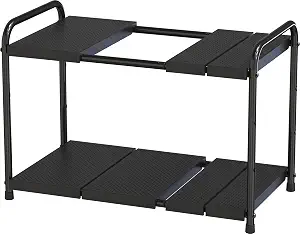 Deco Brothers Under Sink 2-Tier Expandable Shelf Organizer, Black