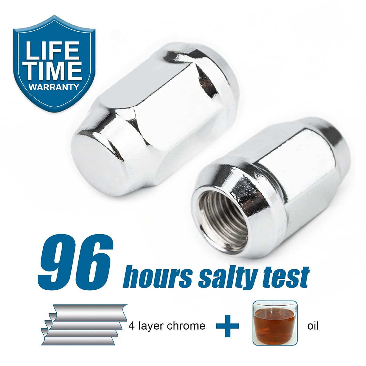 20 Pack Bulge Acorn Wheels Rims Lug Nuts 12X1.5 Closed End Chrome 19mm Hex Parts & Accessories