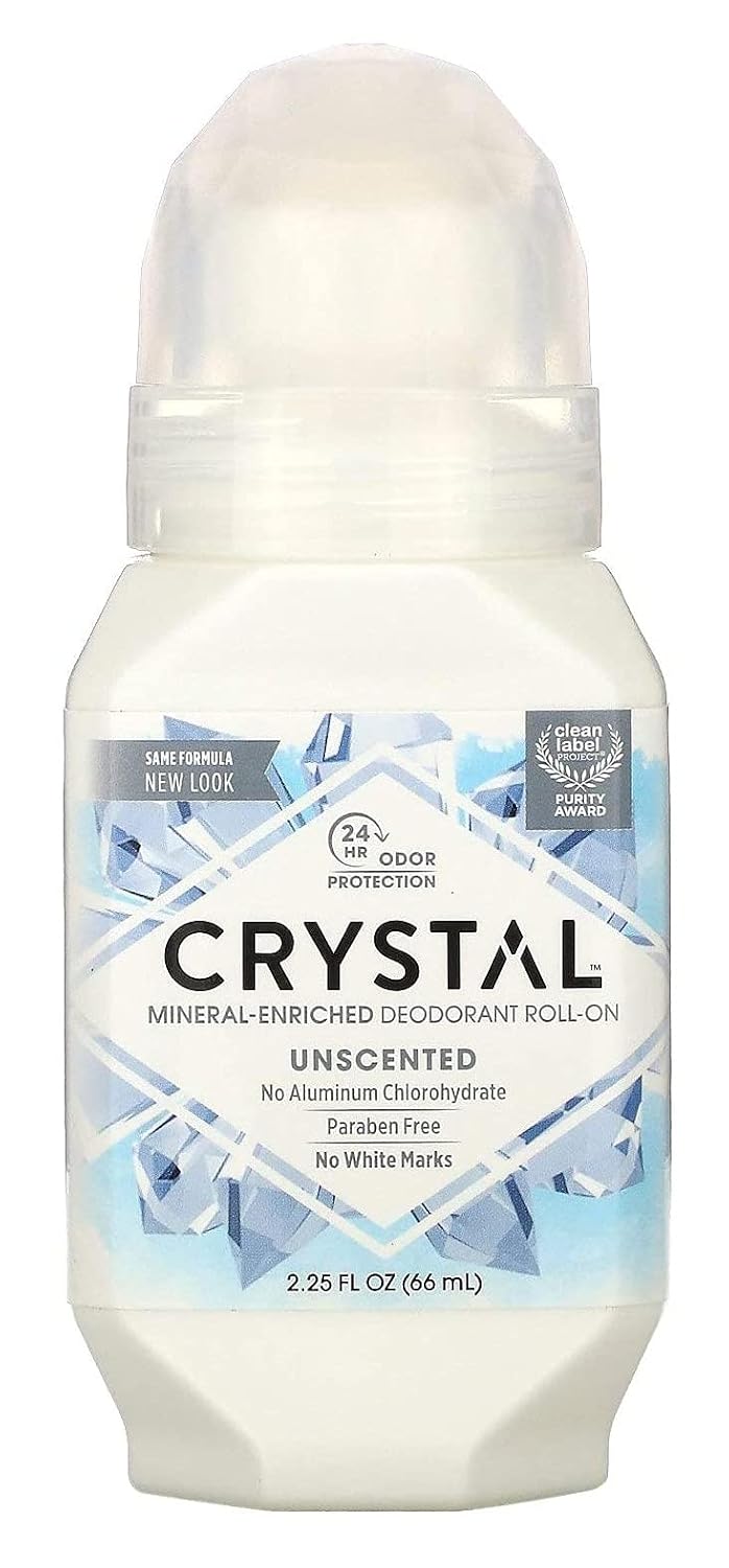 CRYSTAL Deodorant - Mineral Roll on Vegan Deodorant for Women and Men, Unscented - 2.25 fl. oz. (3 Pack) (30006-3) : Everything Else
