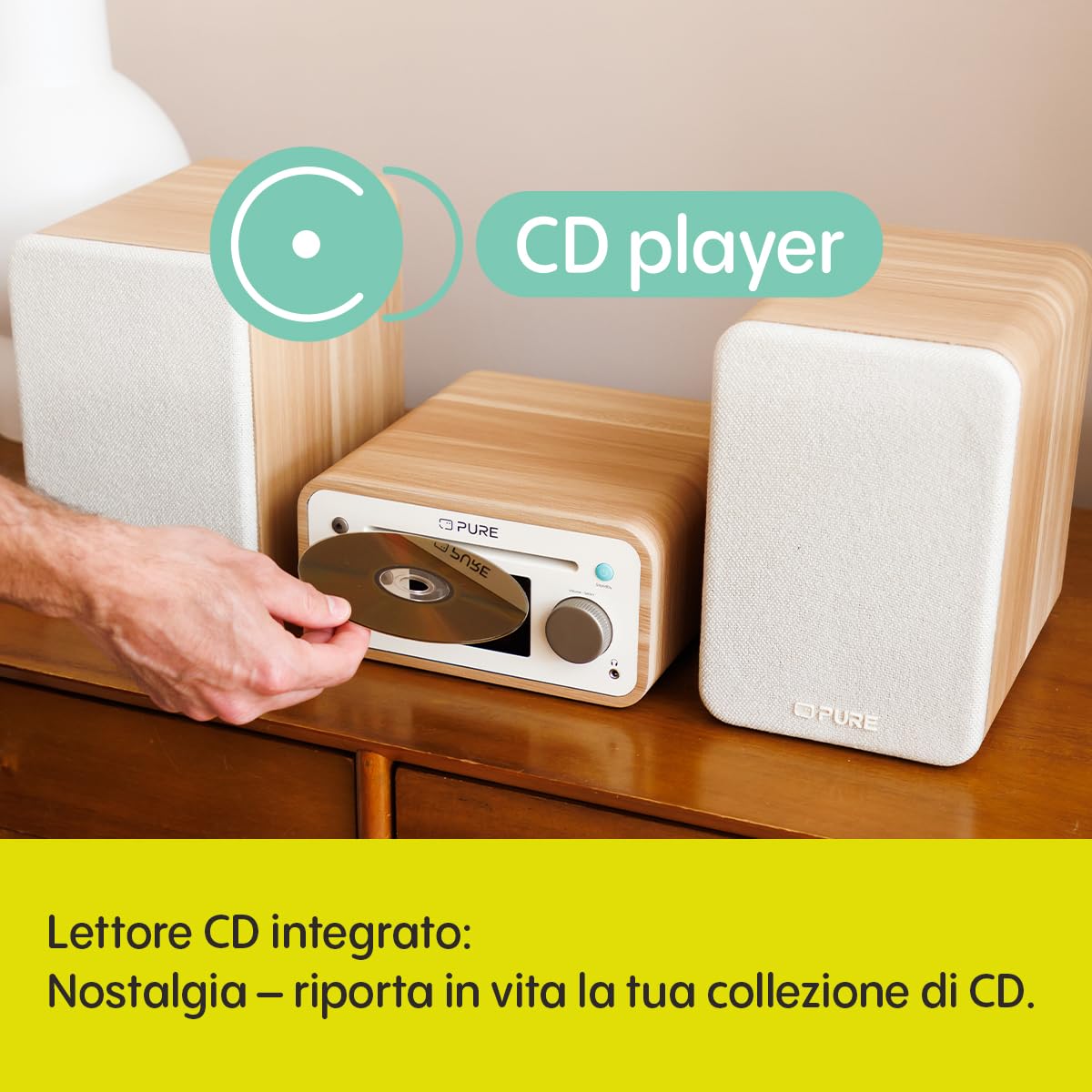 Compatti Mini Stereo Bluetooth Hi Fi 254591 CLASSIC Cotone Bianco