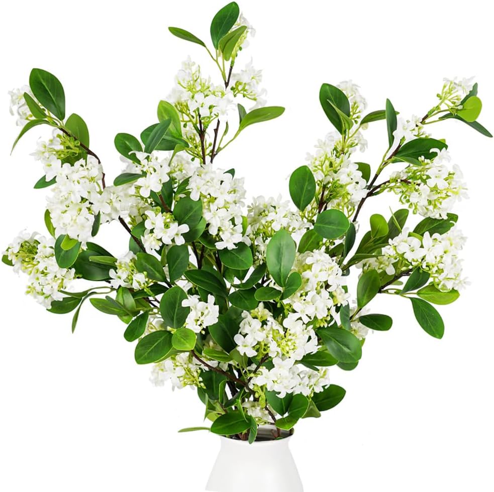 Melorca&Guilla Artificial Plants,6PCS 32 Green Faux Branches for Vase Faux Greenery Stems,Artificial Plants Fake Plants for Shop Garden Office Home Décor (6, Daphne)