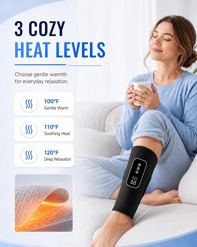 Masajeador portátil de piernas inalámbrico con calor y compresión miniatura 4
