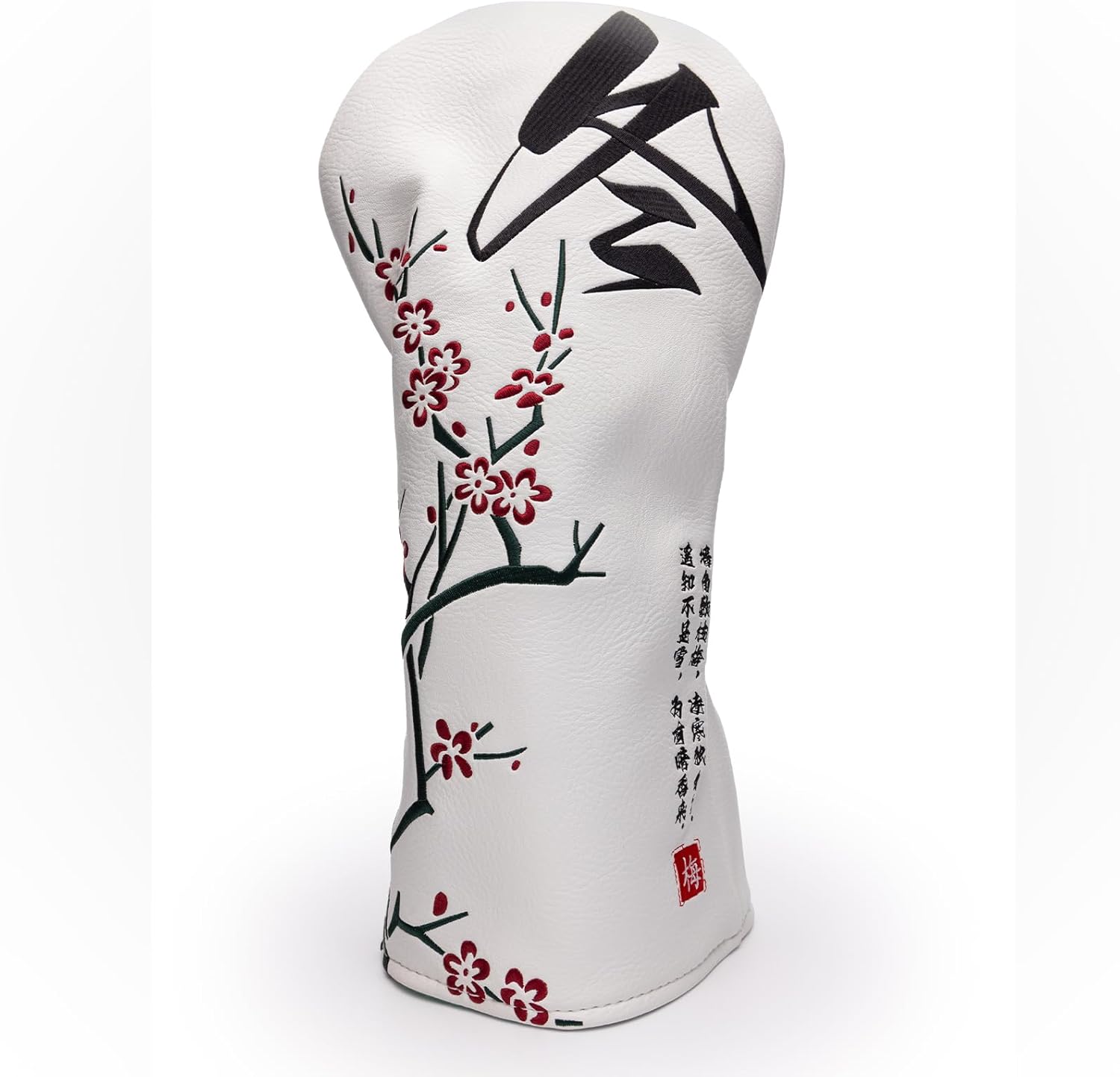 Floral Style Golf Head Covers, Plum Blossom Golf Club Covers for Drivers, Fairway Woods, Hybrids, Mallet and Blade Putter Golf Headcovers with Advanced Embroidery Soft Lined for Most Brands - Winter