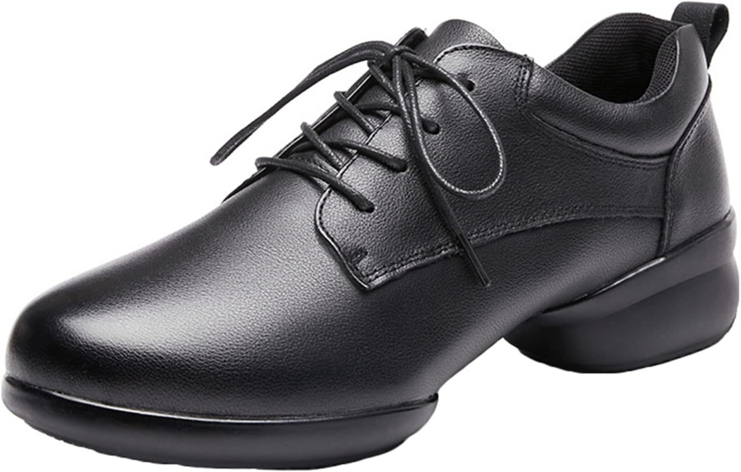 Men's Dance Shoes Split Sole Latin Modern Oxford Shoes Soft Leather Lace Up Low Heel