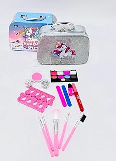 مجموعة مكياج تظاهر الأطفال منFantastic-Kids-Toys، قطعة من ألعاب الفتيات الصغيرات لمكياج اللعب، مجموعة مكياج قابلة للغسل للأطفال مع حقيبة مستحضرات تجميل براقة، تتضمن جميع احتياجات أميرتك للعب والتأنق..