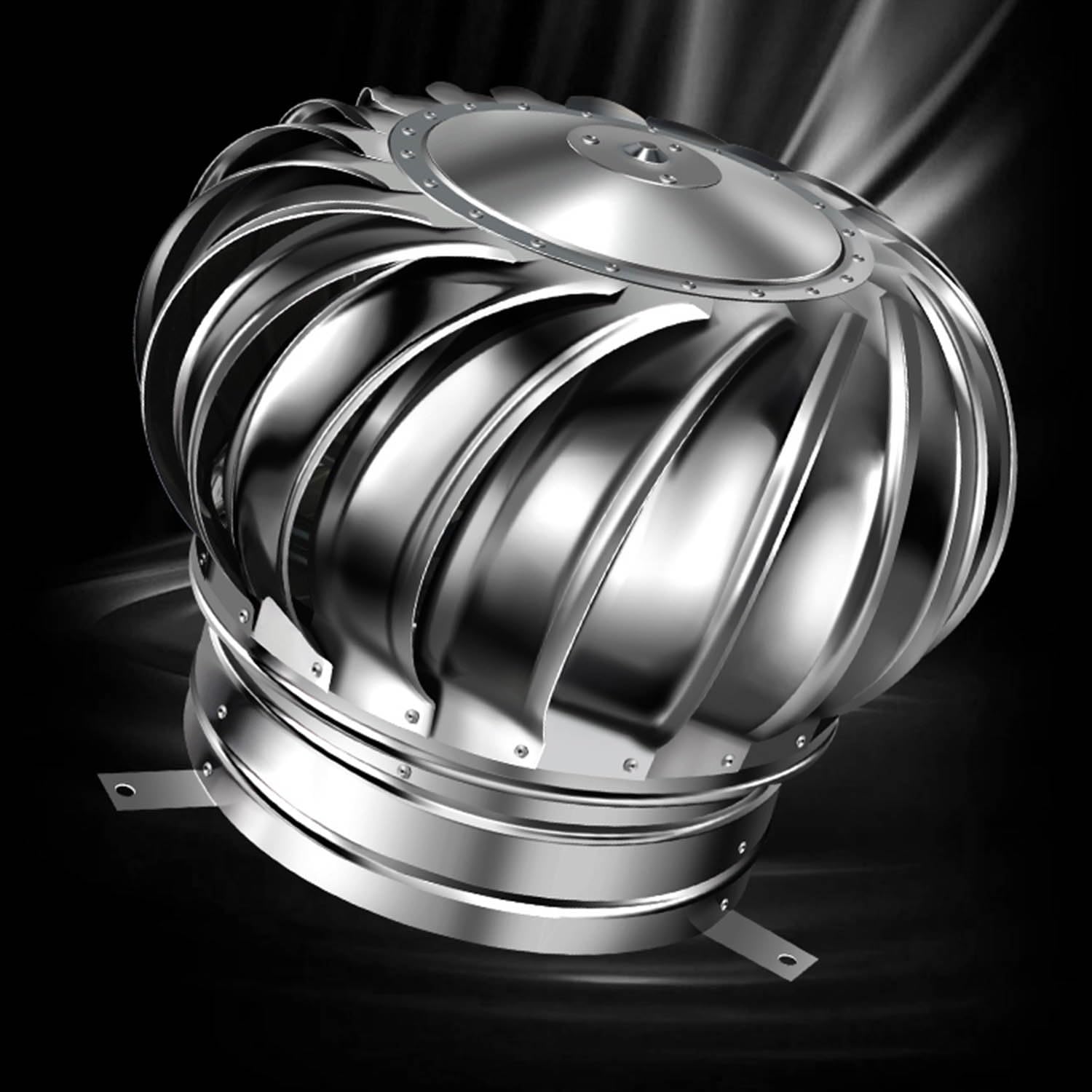 Comignolo Girevole Fumaiolo, Cappello Zincato Eolico, Fumaiolo Tondo Rotondo in Acciaio Inox, Cappello Eolico per Camini, 110/160/200/250/300/400mm (Misurare : 200mm/7.9in)