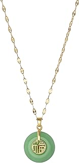 Green Jade Matte Finish Pendant Necklace