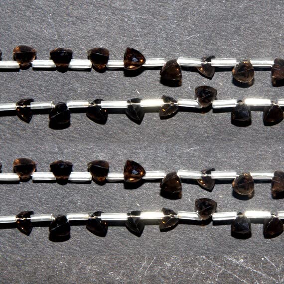 Quartz fumé briolettes facettées 7mm pour éclat optimal de vos colliers