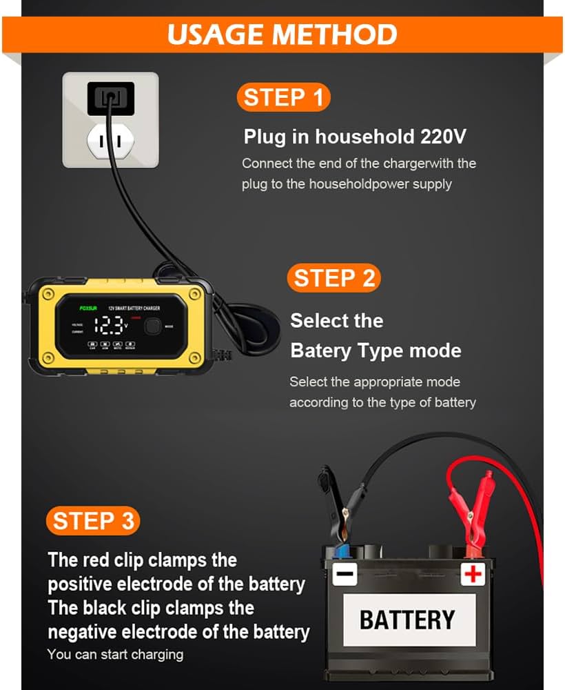 Car Battery Charger 12V 6A Pulse Repair LCD Display Smart Fast Charge AGM Deep Cycle GEL Lead-Acid Charger For Auto Motorcycle From Car Rear View Cameras& Parking Sensors - Price 61.97
