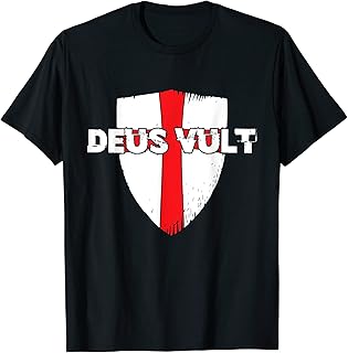 Deus Vult - Catholic Crusader Templar Knight - Divine Shield T-Shirt