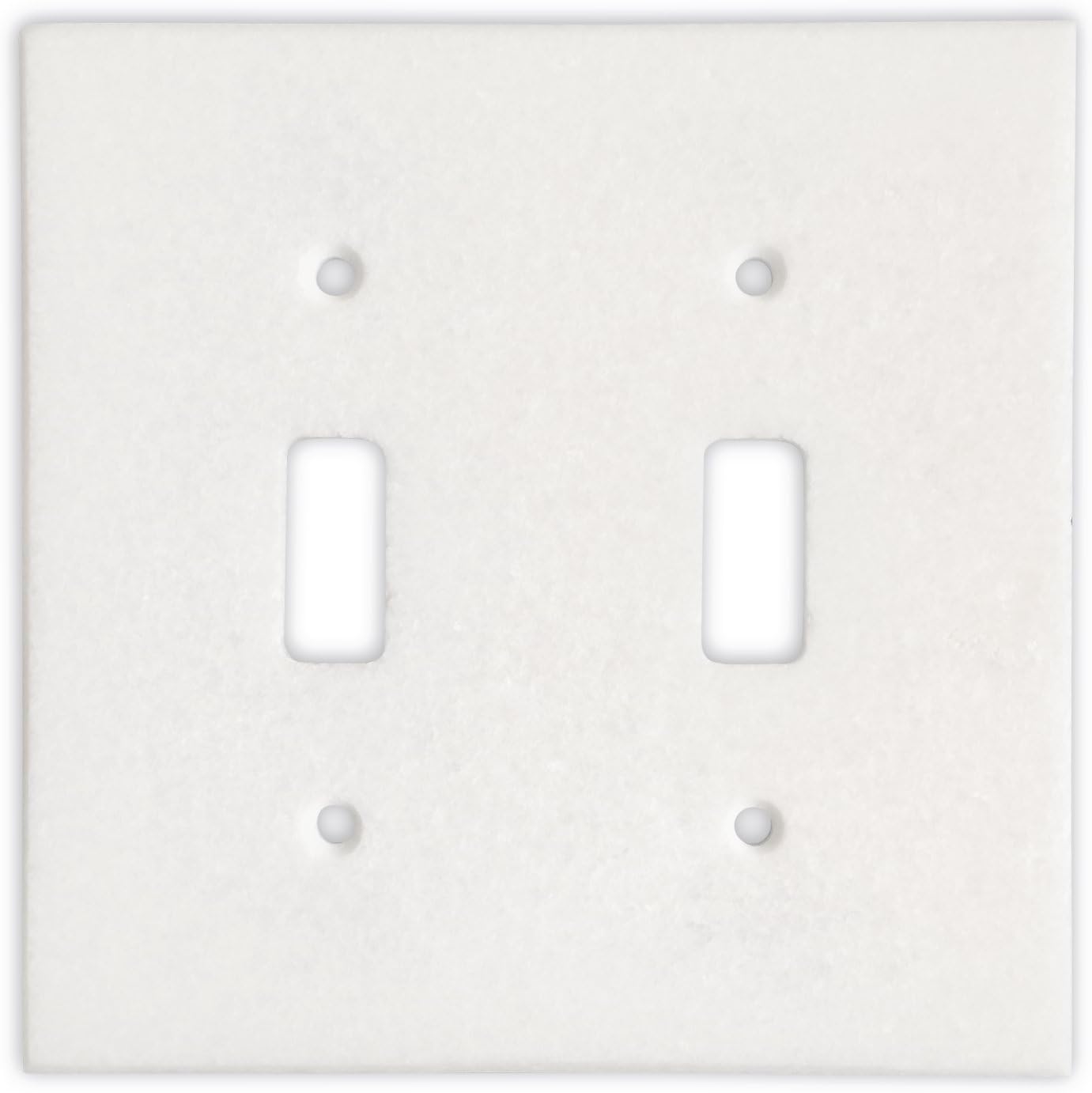 Greek Thassos White Marble Switch Plate Cover, Polished-2 Duplex