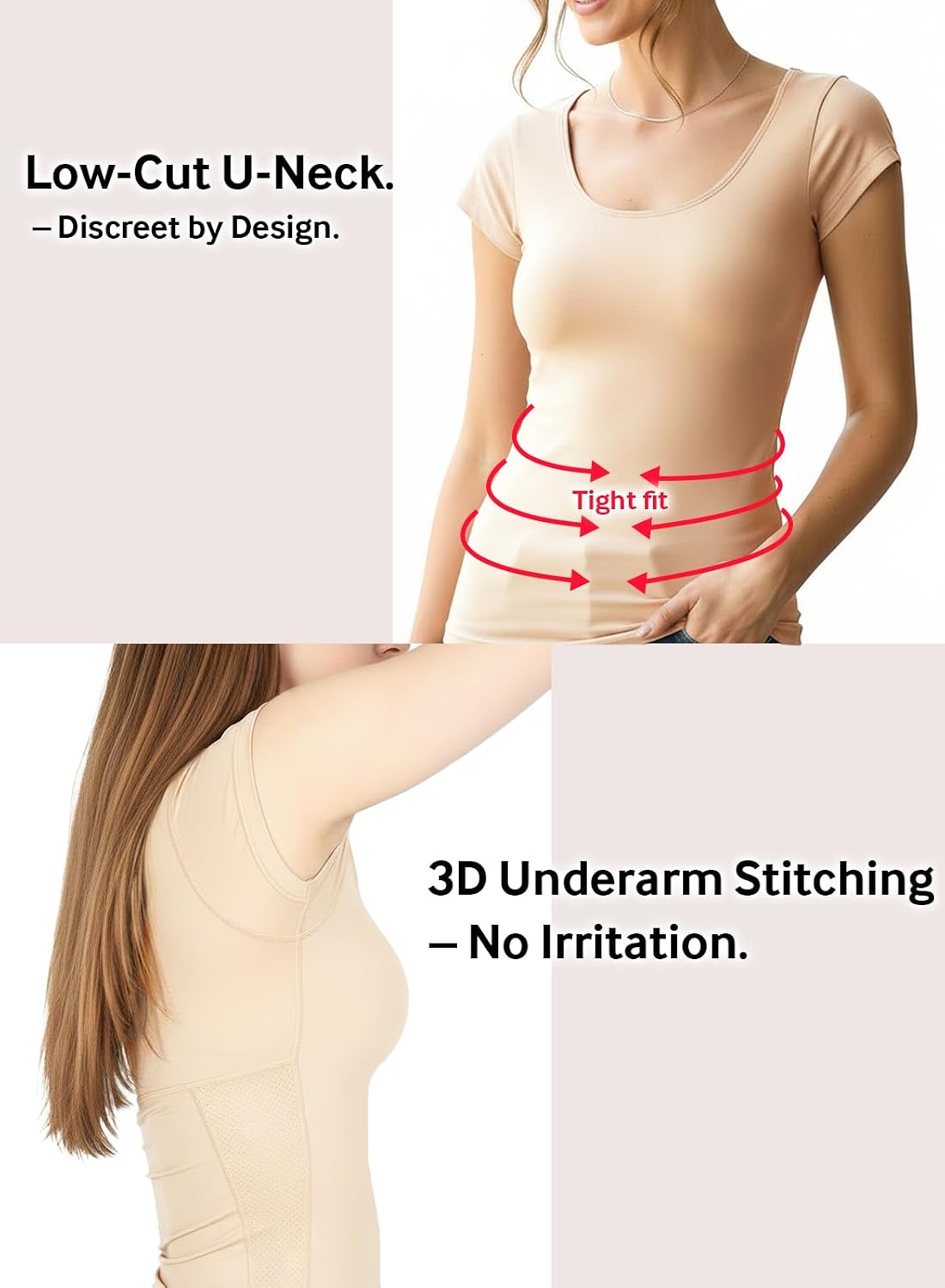 Posture T-Shirts for Women : Black, Beige, t-Shirts, s-XL, Deodorant, Quickdry, uv, japanesebrand,