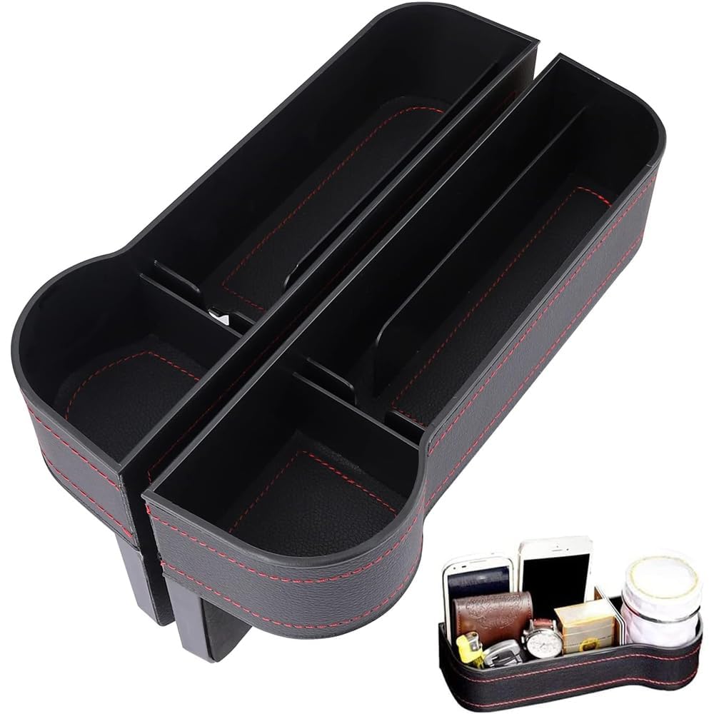 RHBNCCS Car Seat Gap Filler Organizer for Ford Edge/Edge Platinum Console Side Pocket Storage Box Crevice Catcher Interseat Slit Slid Organizer,Schwarz154