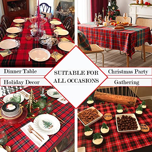 Christmas Tablecloth 57X84 Inch Red Buffalo Plaid Tablecloth Rectangular Check Table Cover For Christmas Party Winter Dinner Table Decoration #TOP5