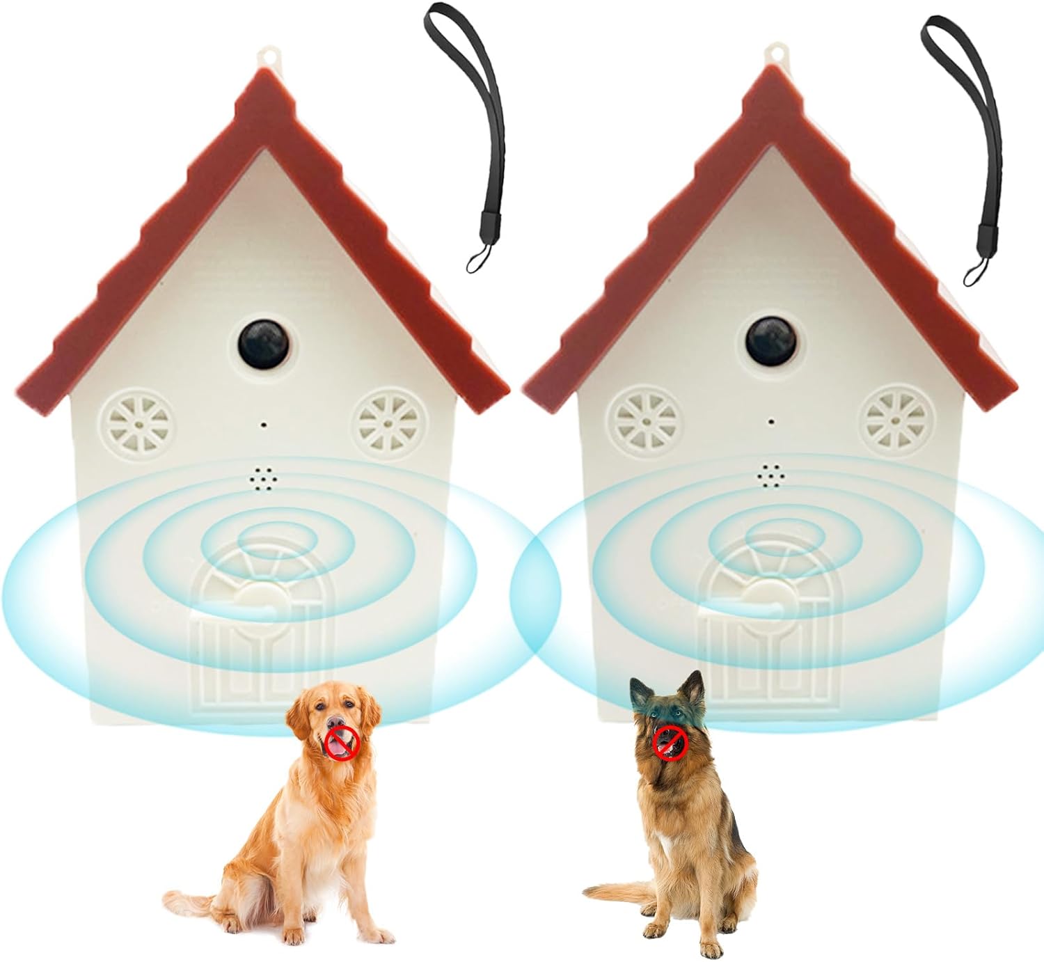 Dog Bark Deterrent Devices,Anti Barking Device,Upgraded 50FT Dog Barking Control Devices with 4 Adjustable Modes,Ultrasonic Barking Dog Silencer for Dog Outdoor (2Pcs)