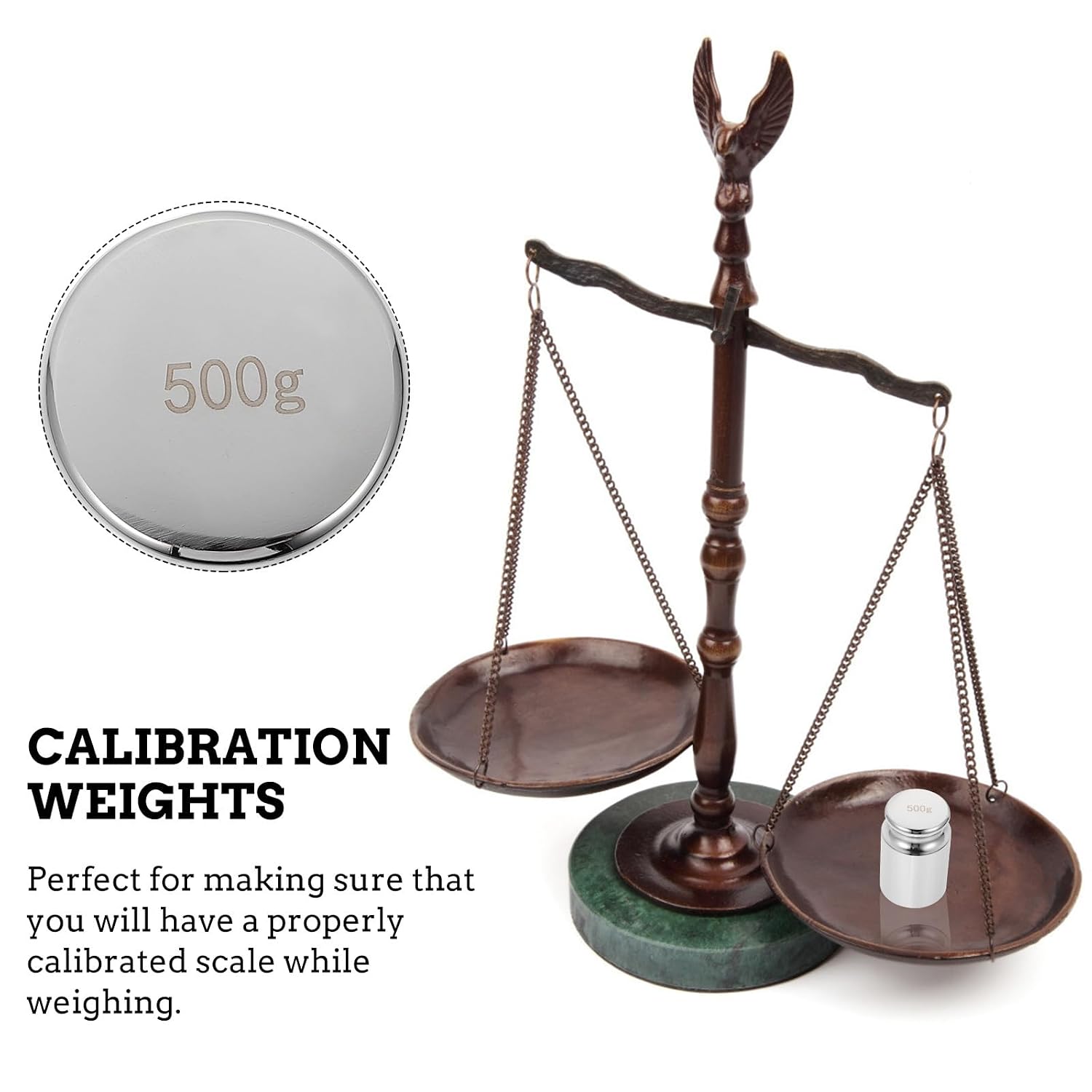 500g M1 Grade Chrome-Plated Calibration Weight Conjoined Steel Balance Scale Weight for Electronic Scale Calibration and Teaching Instruments