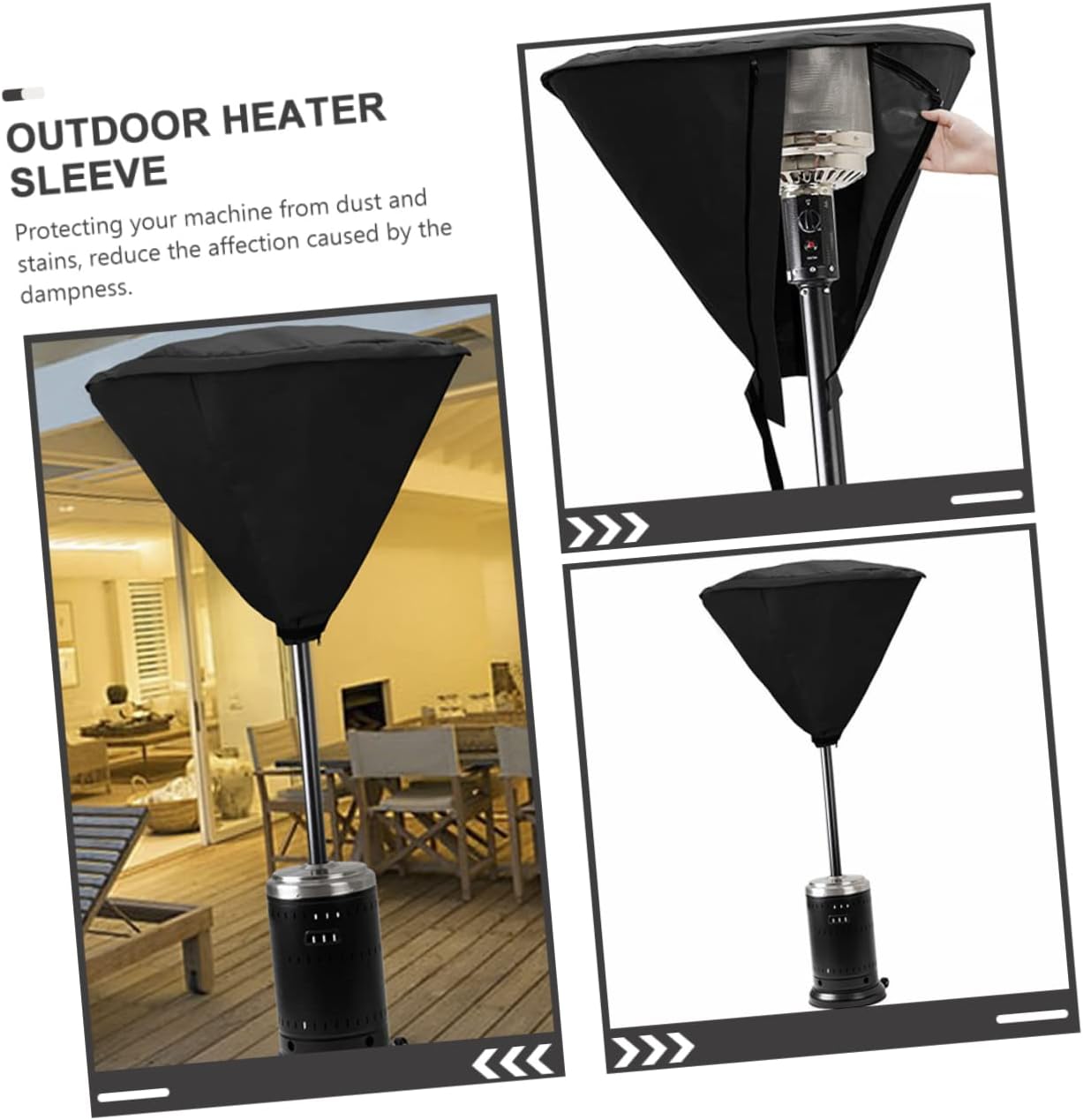 ibasenice Outdoor Heater Cover Water Resistant Patio Heater Radiator Cover Dustproof