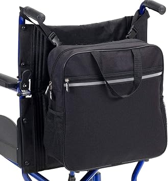 Wheelchair Side Organizer Storage Bags Armrest Pouch, Double-Side Armrest Pouch Tote with Reflective Stripe for Manual or Electric Wheelchairs and Walkers