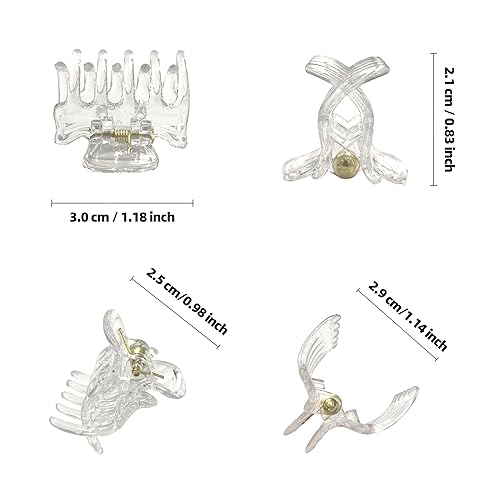 Miniatura 2 de 22 pinzas para el cabello pequeñas de plástico transparente para niñas y mujeres, pinzas pequeñas de 1 pulgada para adolescentes y adultos, diseño