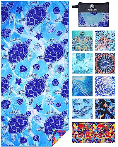 Microfiber Thin Lightweight Beach Towel Sand Free Quick Dry Absorbent Compact Towels for Swimming Pool Camping Beach Accessories Large Easy Pack Travel Things for Vacation Essentials Adult Gift