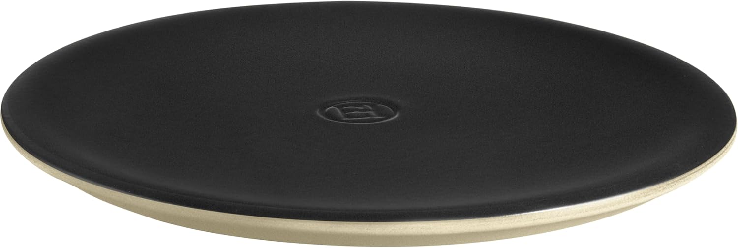 Emile Henry Made in France Ceramic Pizza Disk/Pizza Stone 13.5", Black
