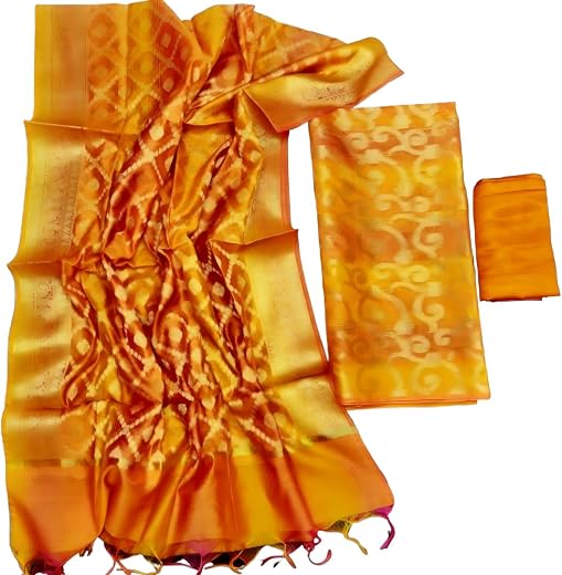 Banarasi Silk with Gold Jacquard Design Unstitched Dress Material Set/Salwar suit/chudidar suits for women &amp; Girls (Free S...