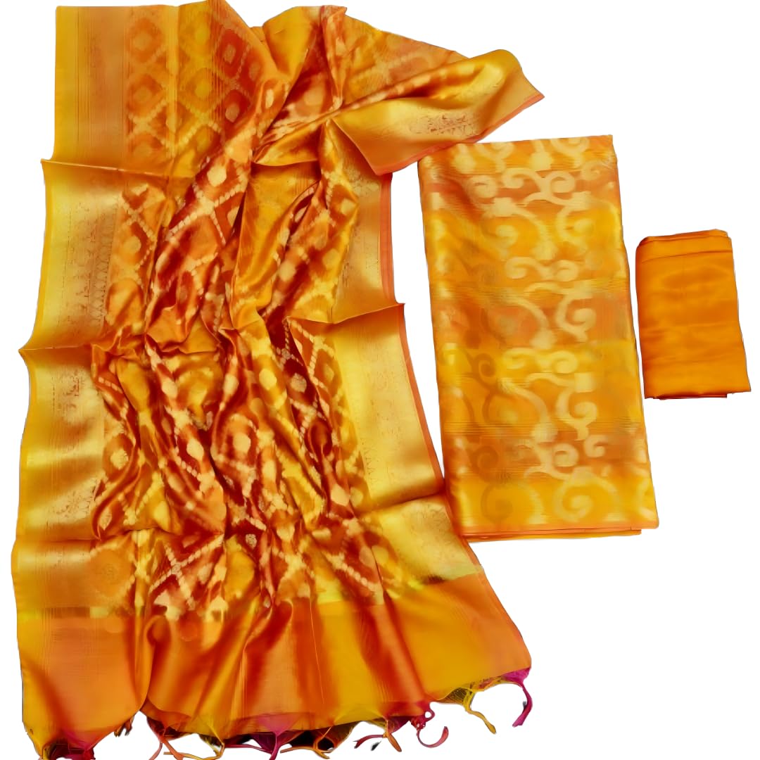 Banarasi Silk with Gold Jacquard Design Unstitched Dress Material Set/Salwar suit/chudidar suits for women & Girls (Free S... - Review, Price and Buying Guide