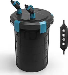 fishkeeper 238GPH Canister Filter, 5-Stage Filtration Aquarium Filter with Controller Feeding Mode Ultra-Quiet External Aquarium Canister Filters for Freshwater and Saltwater up to 35Gal (12W)