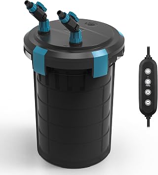 fishkeeper 317GPH Canister Filter, 5-Stage Filtration Aquarium Filter with Controller Feeding Mode Ultra-Quiet External Aquarium Canister Filters for Freshwater and Saltwater up to 55Gal 18W