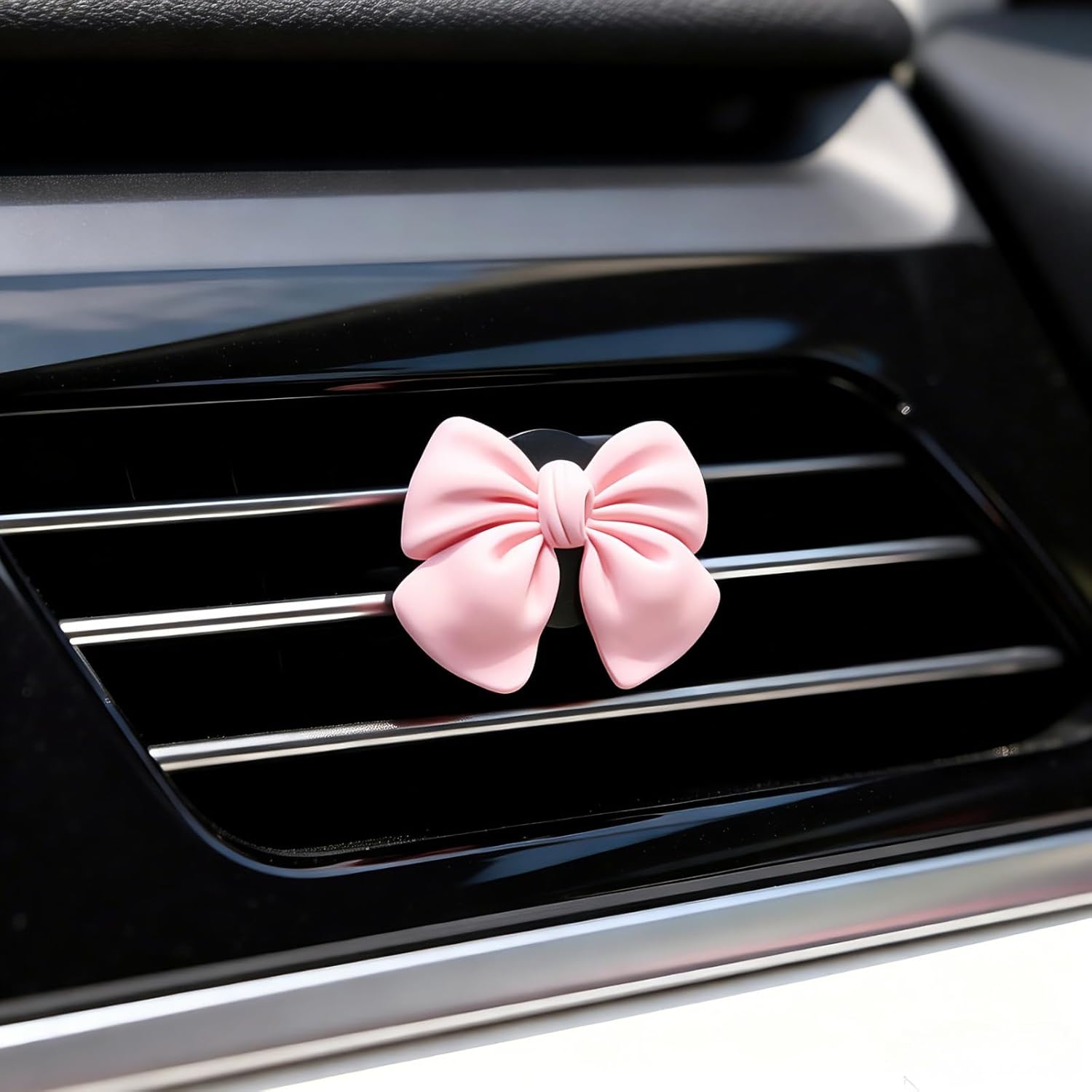 6 pcs Pink Bow Car Air Vent Clips Coquette Cute Girly Car Decor Accessories Interior Aesthetic Decorations Charm Stuff for Women Girl
