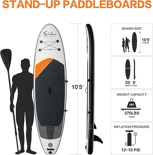 Miniatura 2 de Tabla de remo inflable Simple Deluxe Premium para todos los niveles de habilidad, tablas de remo rosa para adultos y jóvenes, tablas de remo