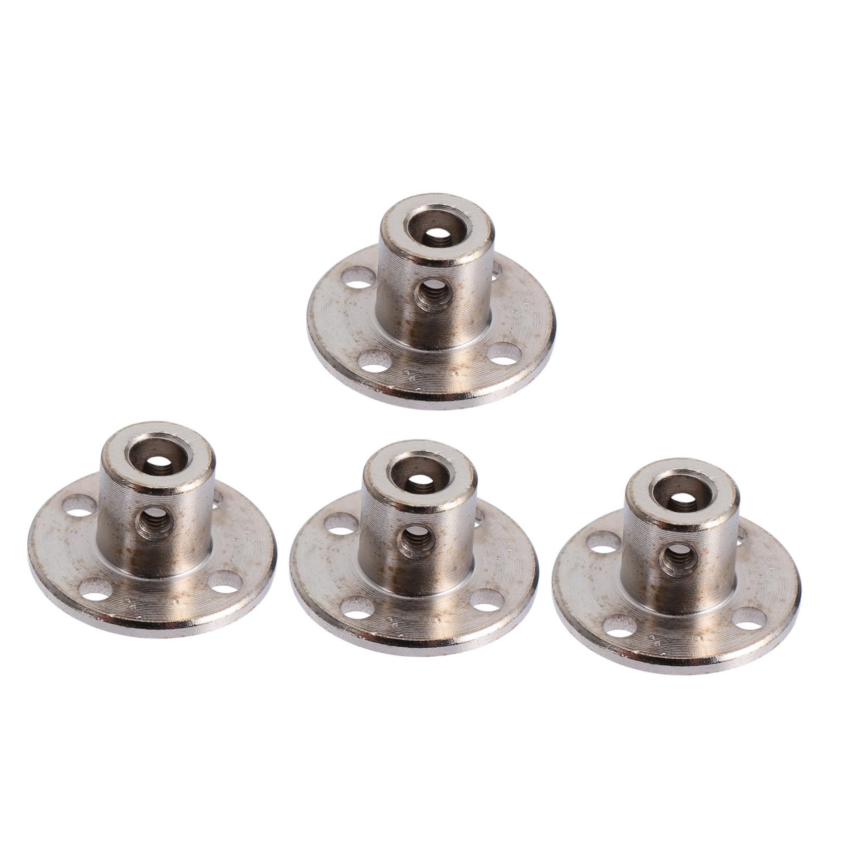 CIYODO 4 Pcs Coupling Motors Motor Coupler SMA Connectors Coupler Motor Rigid Guide Model Coupler Motor Connector Motor Shaft Coupler Motor Guide Shaft Coupler Flanged Joint Silver Iron