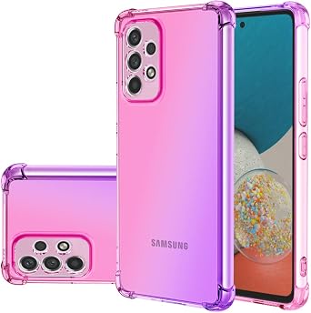 Samsung Galaxy A23 5G Cute Case - Gradient Slim Anti Scratch Soft TPU Phone Cover Shockproof Protective Case for Samsung Galaxy A23 5G Pink/Purple