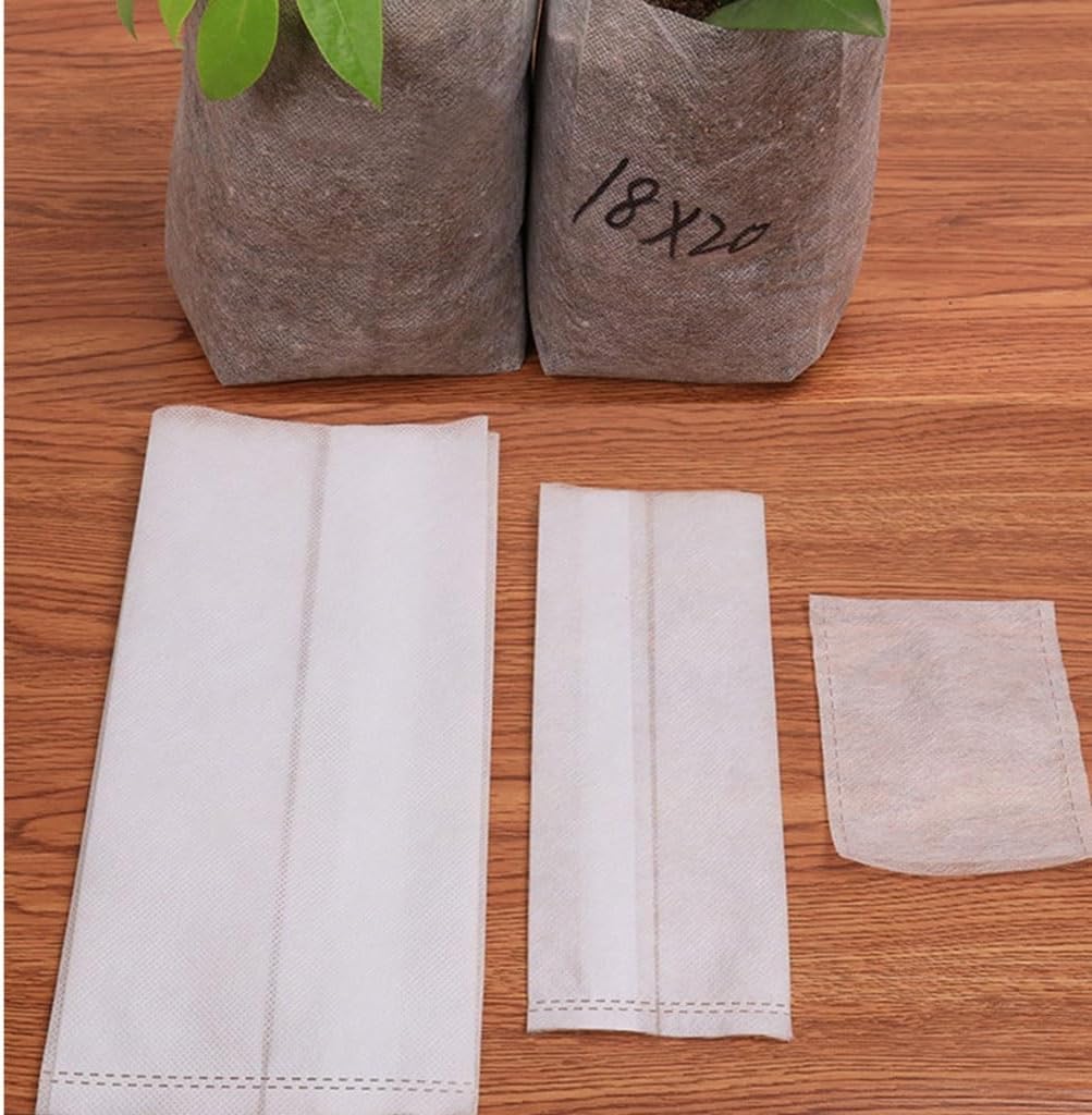 100pcs Nonwoven Fabric Nursery Plant Grow Bags Seedling Growing Planter Planting Pots Garden Eco-Friendly Ventilate Bags(16x20cm 100pcs)