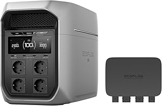 Station électrique portable EF EcoFlow DELTA 3 Max Plus 2048 Wh, capacité jusqu'à 10 kWh, LiFePO4, sortie CA 3000 W, charge 0 à 80% en 47 min, ASI 10 ms, générateur solaire pour maison, camping, RV