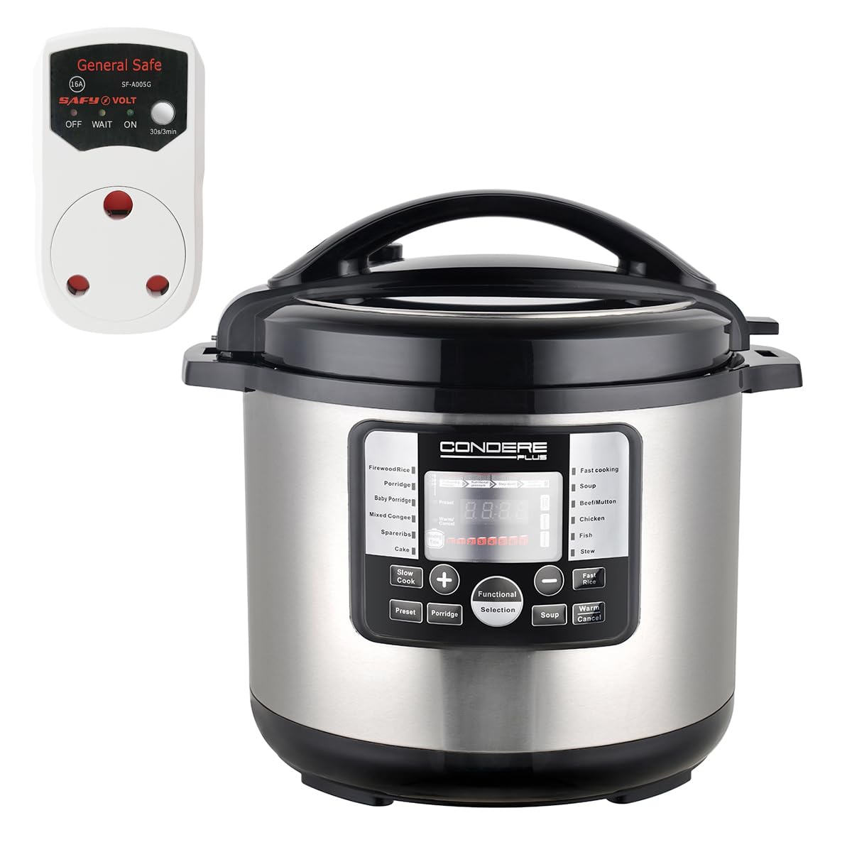 CONDERE PLUS 10L Electric Pressure Cooker with digital display and control panel