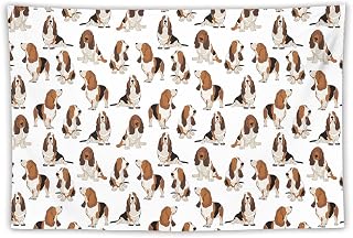 Basset Hound Dog Tapestry Dog Dormitory Decor Tapestries Cute Office Wall Hanging Cartoon Puppy Wall Tapestry Living Room Bedroom W 60 L 40 In L01778