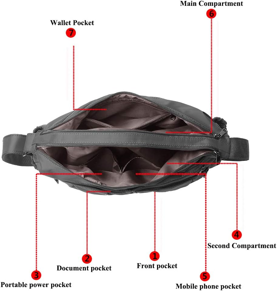 VOLGANIK ROCK Crossbody Purses for Women Shoulder Handbags Lightweight Waterproof Nylon Travel Bag Ladies Pocketbooks - Image 6