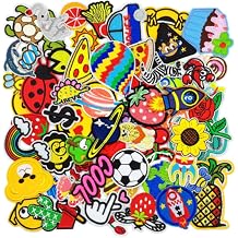 65 Pcs Color Mix and Match Embroidered Patch Sew on/Iron on Random Assorted Styles Badge Embroidery Patches Sewing Applique Decoration Accessory for Clothes,Jeans,Backpacks,Jacket,Vest,T-Shirt,Hats
