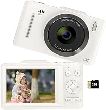 4K Digital Camera, Digital Camera, 4K Video Recording, 68 Million Pixels, Compact Auto Focus, Close Shooting, 2.8 Inch Large Screen, 16x Zoom, Image Stabilization, Self Timer, Continuous Shooting, Mini Camera, Lightweight, Students, School Trips, Photogra