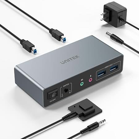 Amazon.com: KCEVE KVM Switch 2 Monitors for 1 Laptop 1 Desktop