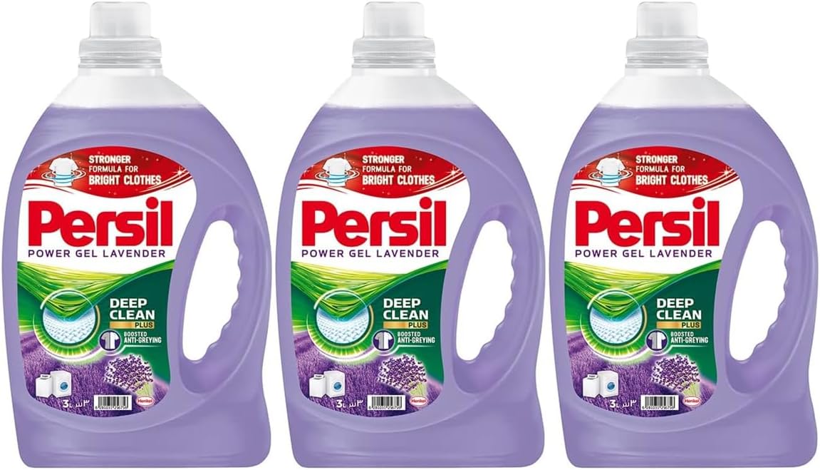 Persil Power Gel Liquid Laundry Detergent with Deep Clean Technology, Lavender, 9 litres (3LX3 Pack), for Perfect Cleanliness And Long-Lasting Freshness