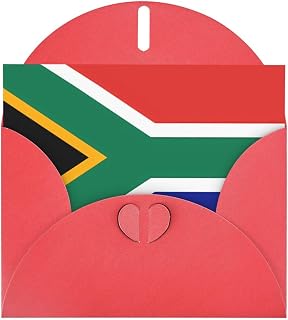 Red Aakdgd South Africa flag Prints Greeting Card 6x4 Inch for Christmas, Birthday, Valentine's Day, Wedding Anniversary, Party Invitation
