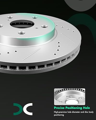 Miniatura 488 de SCITOO Juego de 2 frenos de freno ranurados traseros para Chrysler Town & Country, 08-16 para Dodge Grand Caravan, 09-13 para Dodge Journey, 12-15