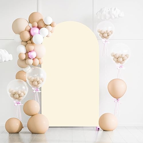 Miniatura 8 de Funda de arco de boda de 6 pies para arco de boda, fundas de arco ajustables de elastano para soporte de telón de fondo redondo de 2 lados lavable